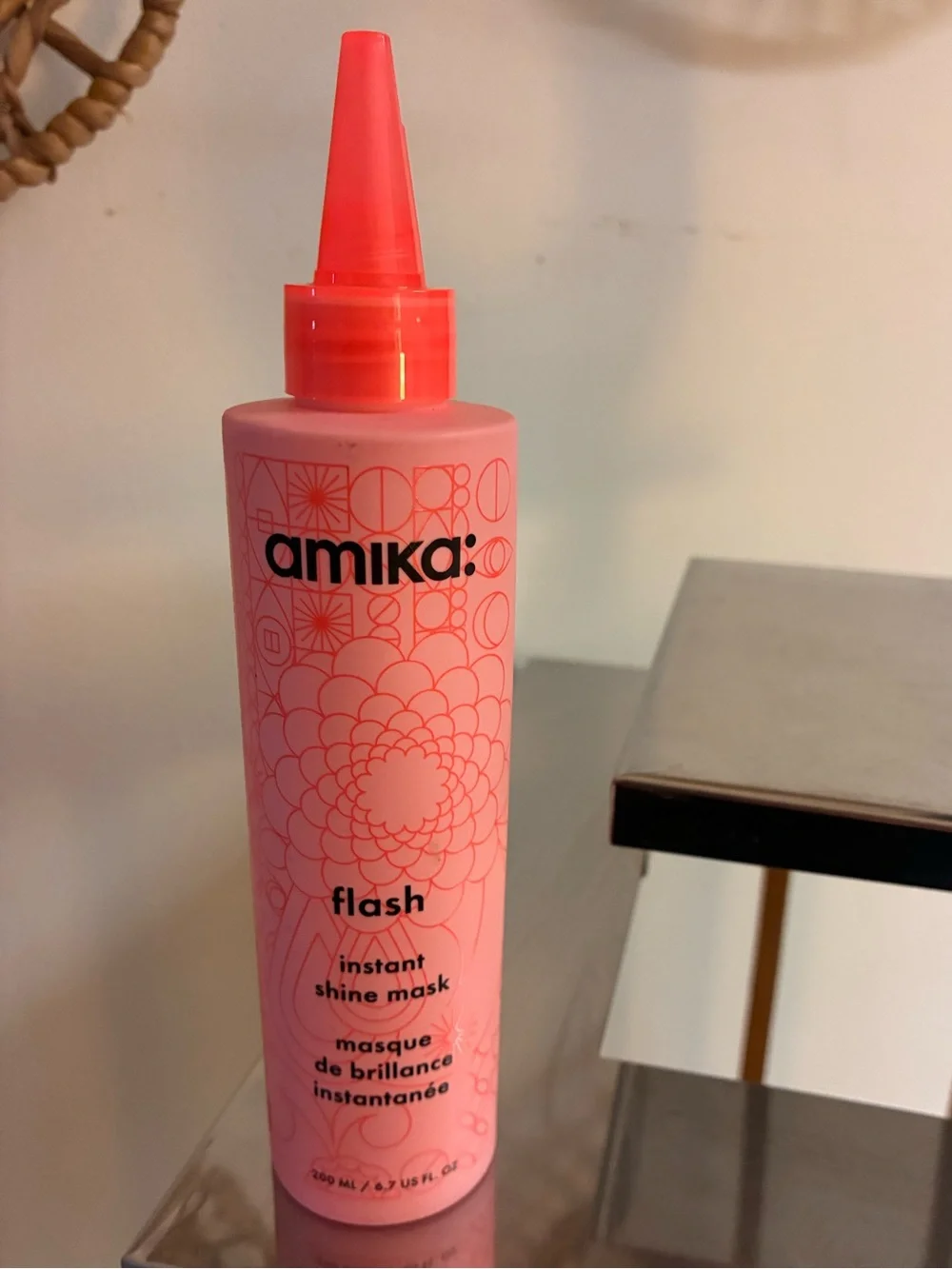 amika Flash Instant Shine Mask - Coral Pink Bottle